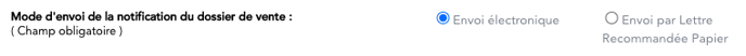 Envoi électronique / Envoi par Lettre