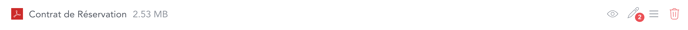 Contrat de réservation /Bulle avec le chiffre en rouge