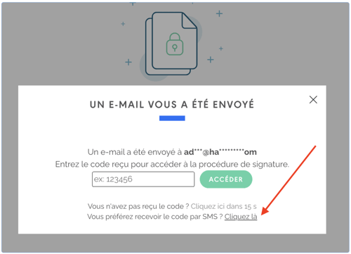 Accès restreint - code par sms
