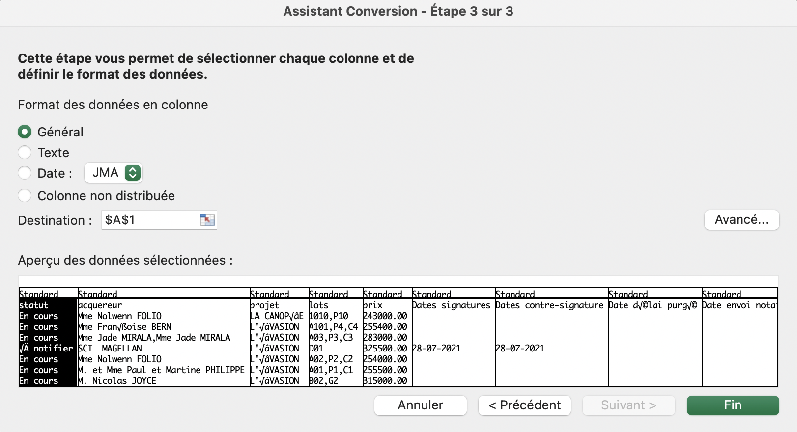 Étape 3 sur 3 :&nbsp; Cochez «&nbsp;Général&nbsp;», puis cliquez sur «&nbsp;Suivant >&nbsp;»